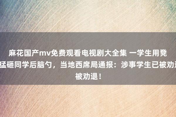 麻花国产mv免费观看电视剧大全集 一学生用凳子猛砸同学后脑勺，当地西席局通报：涉事学生已被劝退！